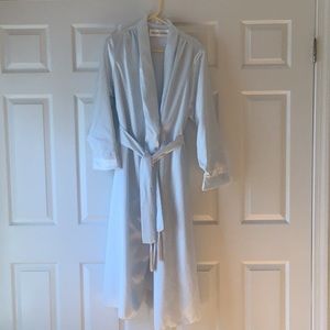 Vintage Flo Weinberg Original unworn pale blue terri lined robe with tassel sash